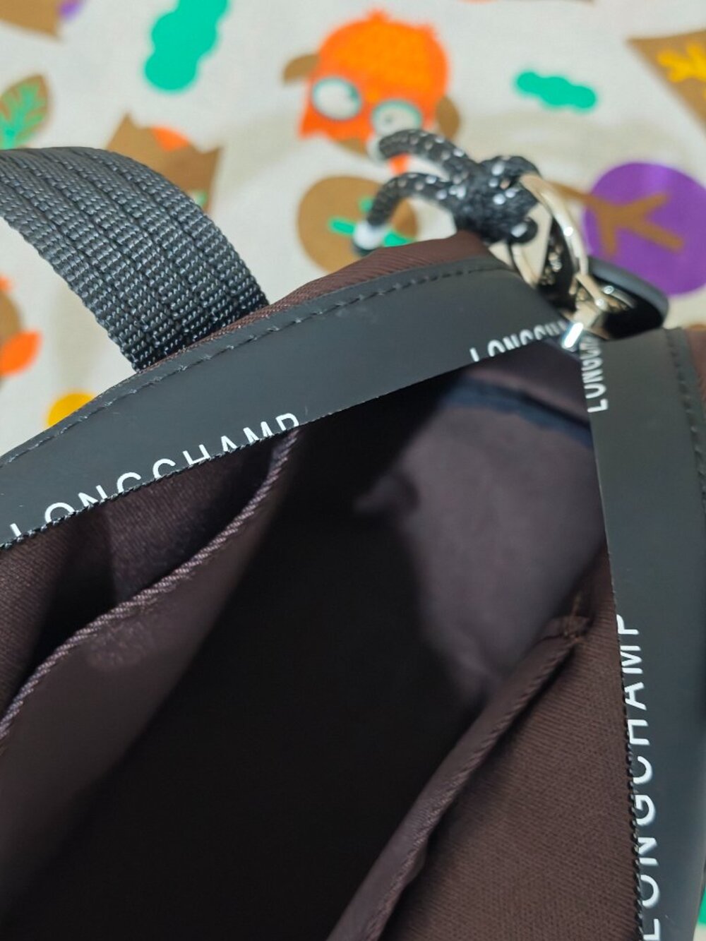 Longchamp Brown Nylon Mini Handbag with Detachable Strap - Picture 8 of 9